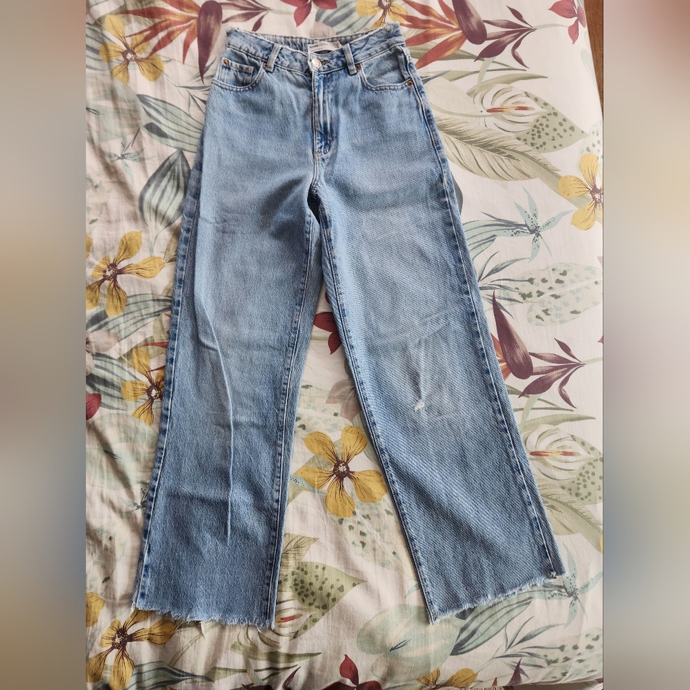 Garage Denim Light Blue Straight Leg Jeans